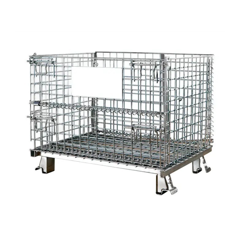 How do wire mesh containers facilitate efficient storage, handling, and transportation of goods?